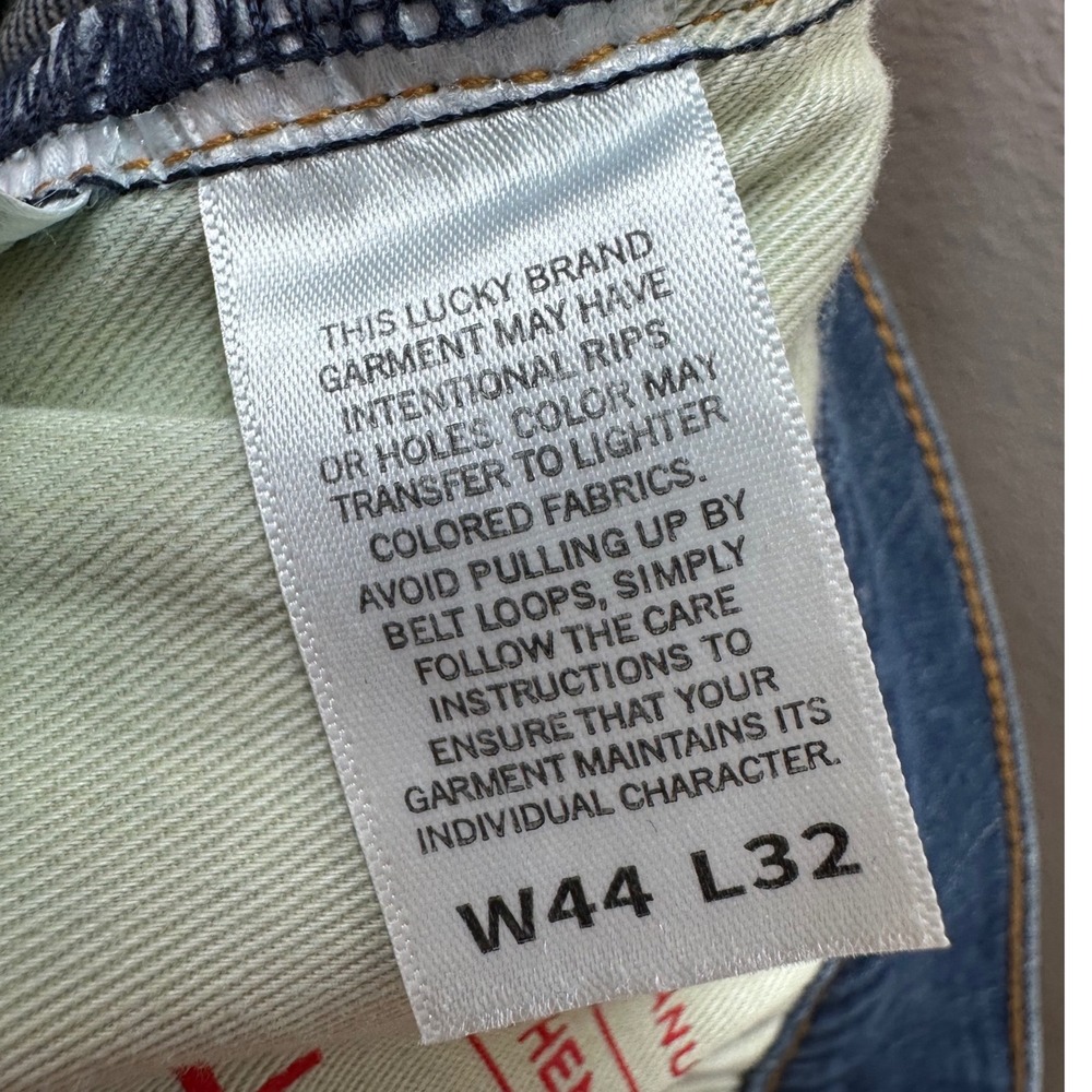 Lucky Brand 181 Relaxed Straight Blue Denim Jeans Mens 44x32 Medium Wash - Picture 9 of 10